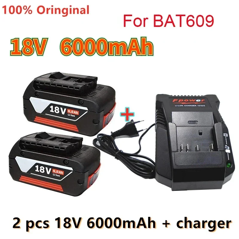 

2022 original new 18v 6000mah lithium ion battery is 18v 6.0ah backup battery, and portable replacement bat609