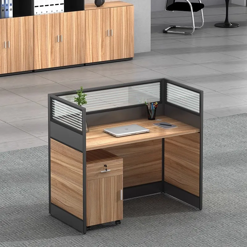 Double desk, staff seat, simple modern workstation, screen staff, office desk and chair combination, office table for 2 people