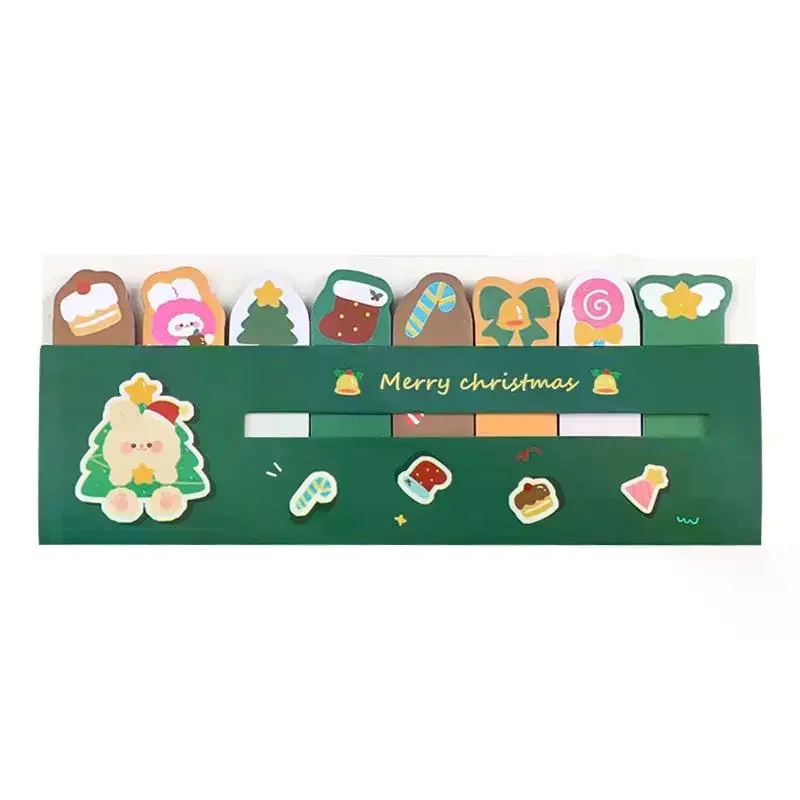 Christmas Row Station Notes, Students Ins Cute  Stickers Cartoon High-value N Sticky Notes Stationery