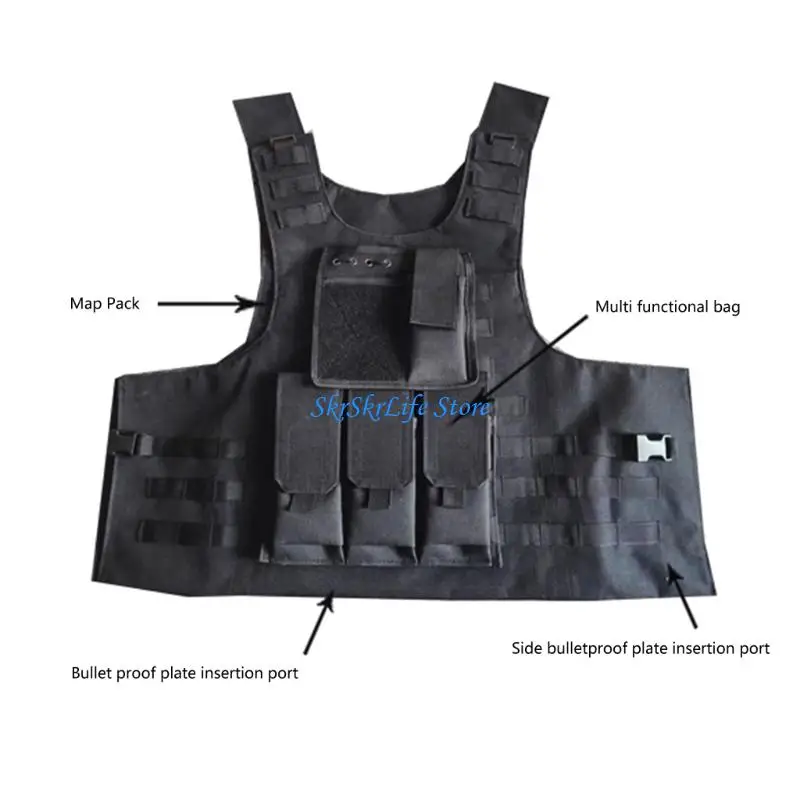 E65E سترة تكتيكية حاملات لوحة سترة متعددة الوظائف للرجال سترة قتالية لكرة الطلاء CS الصيد الرياضة في الهواء الطلق #4