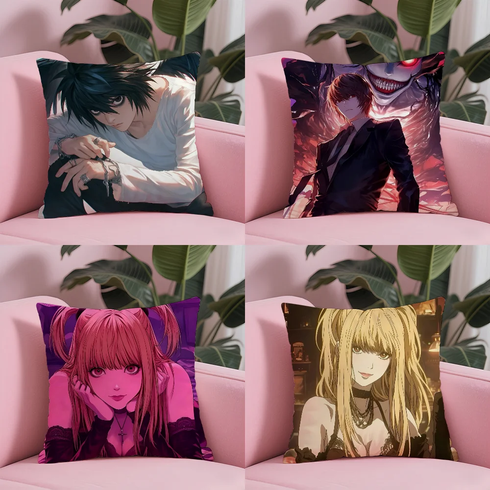 

Misa Amane D-Death Notes Pillow Case Anti-dustmite Pillowcase Invisible zipper silky short plush Sofa cushion cover