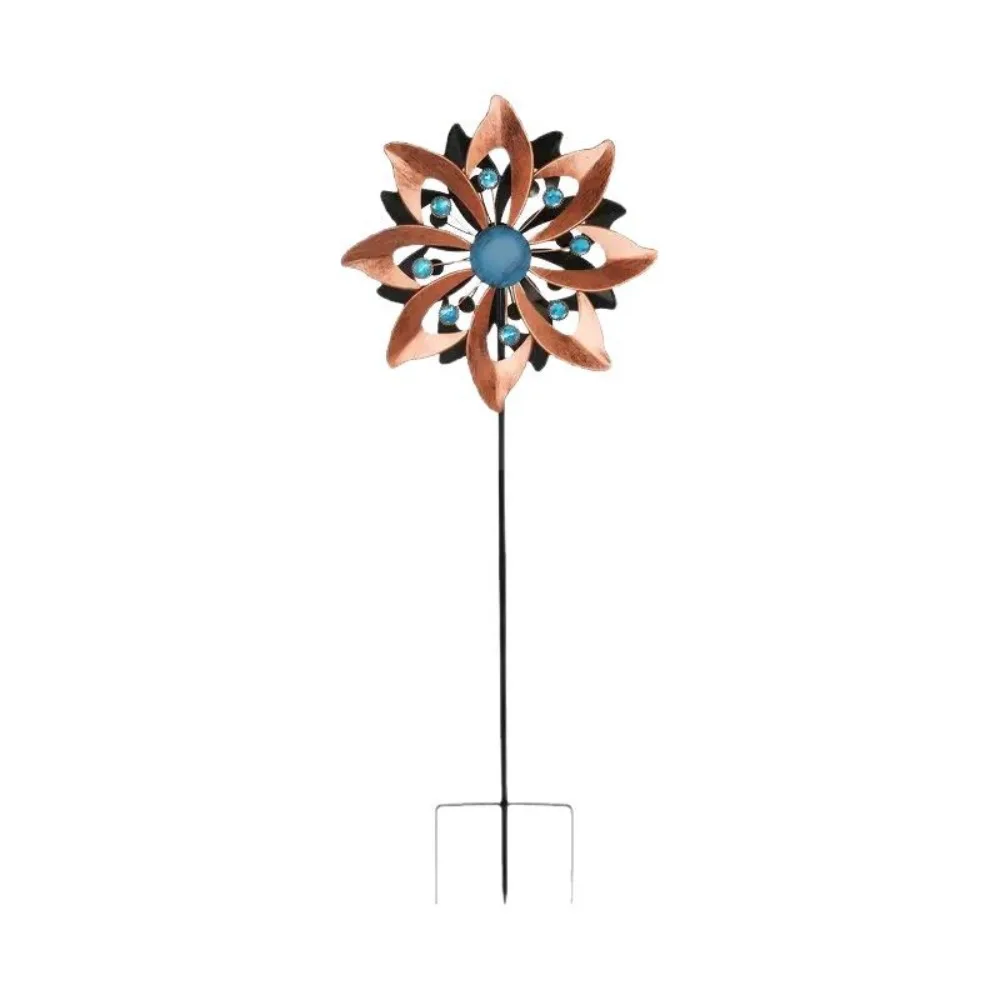 

Landscape Art Decoration Metal Wind Spinner Rotating Creative Windmill Sculpture Decorative Flower Pinwheel Gift