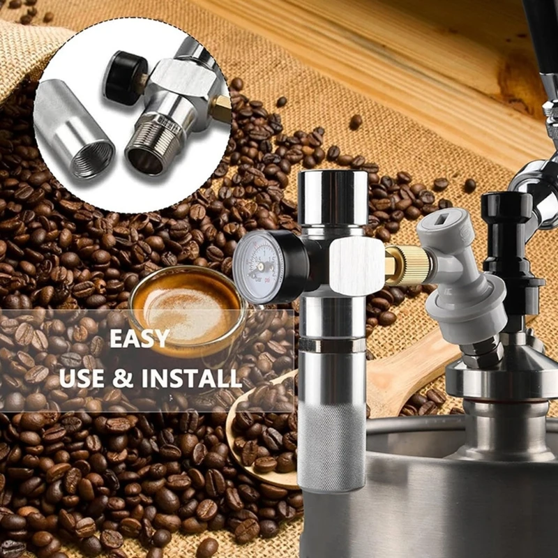 

Aluminum Alloys Coffee Pressure Regulator Gauge With High Accuracy Display For Home Brewing Coffee Gas Chargers D2RD