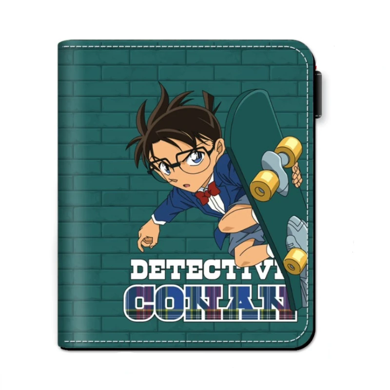 Detective Conan Wallets for Women Anime Figure Conan Edogawa Mouri Ran Kuroba Kaito Cosplay Coin Purse Kids ID Card Money Clip