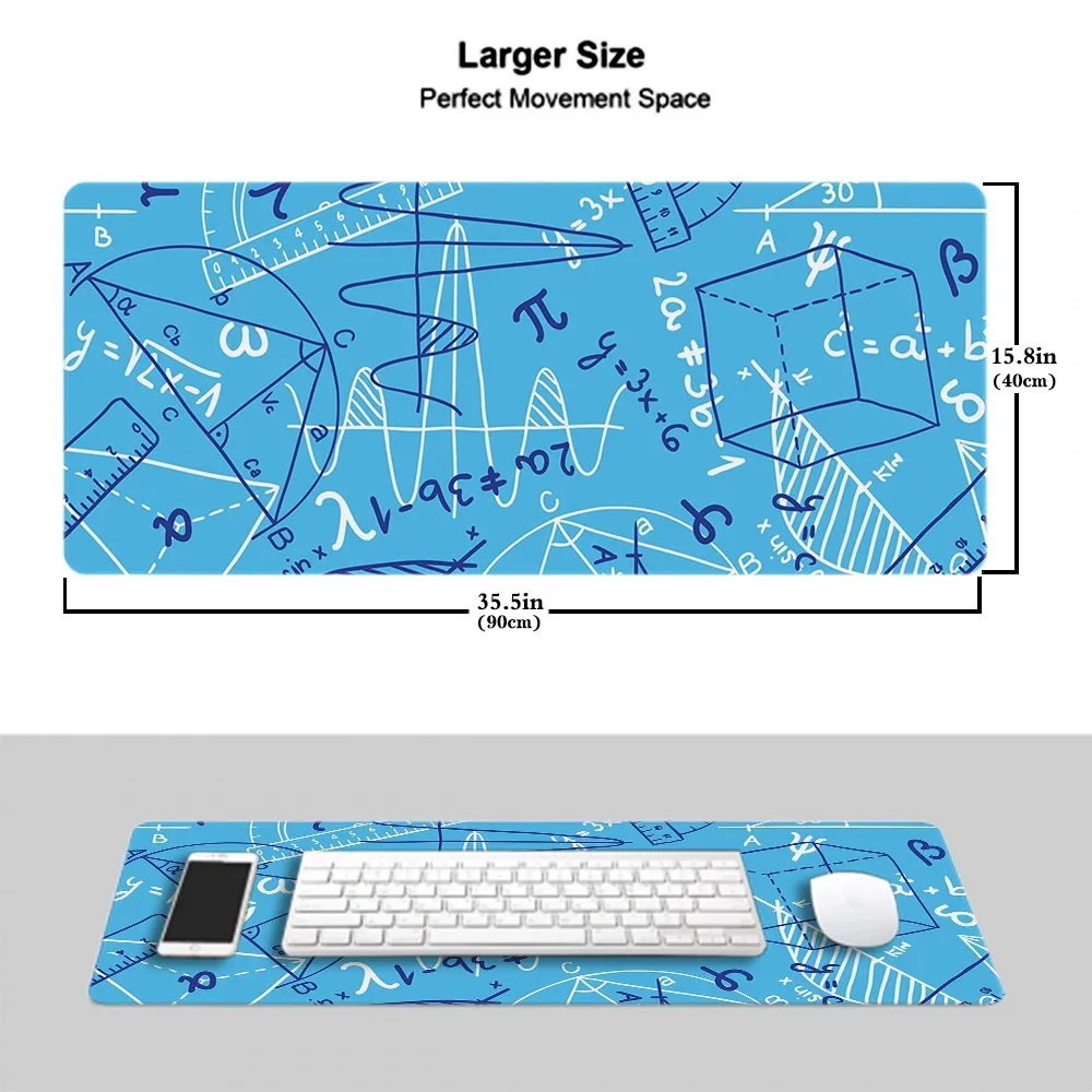 Mouse Pad Gamer New XXL Large Mouse Mat Desk Mats Geometric Math Formula Office Gamer Soft Carpet Desktop Mouse Pad Table Mat