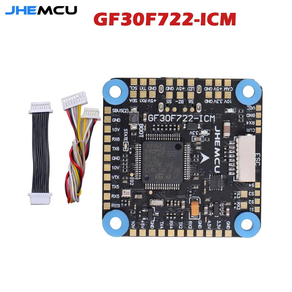 

JHEMCU GF30F722-ICM FPV F7 flight control Dual BEC 5V 10V OSD HD 3-8S input 30X30mm for FPV Freestyle HD Drones DIY Parts