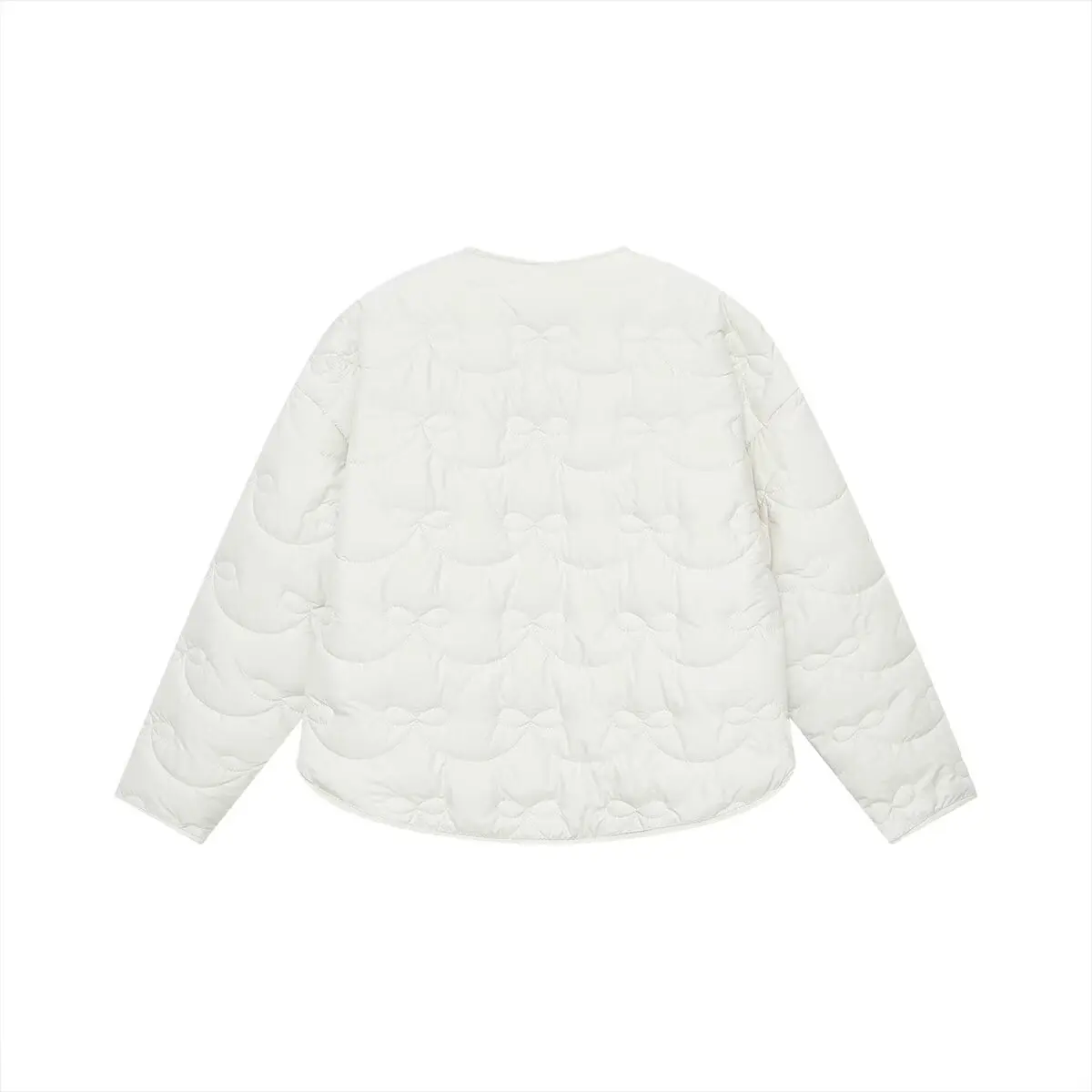 معطف نسائي من Faionable Knot Jaet مصنوع من القطن طويل Sve مستدير Ne بسحاب للإغلاق لون 2025 Aut...