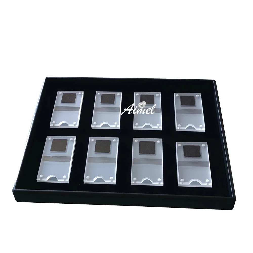 Imagem -05 - Caixa de Diamante Acrílico Gem Display Bandeja Tranperant Solto Diamante Jóias Organizador Case Pedra Identificação Diamante Caixa de Armazenamento