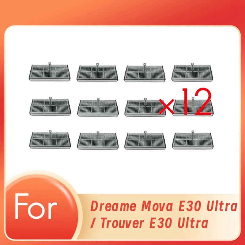 

12 Pcs Cleaner Filter For Dreame Mova E30 Ultra / Trouver E30 Ultra Sweeping Robot Accessories Filter Cleaner Parts Replacement