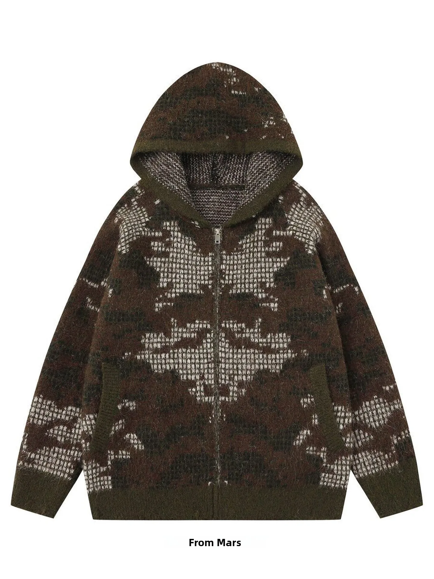 

Мужской повседневный теплый свитер-худи Street Sle Cool из смесовой ткани (полиэстер, нейлон, шерсть) с длинными рукавами для осени