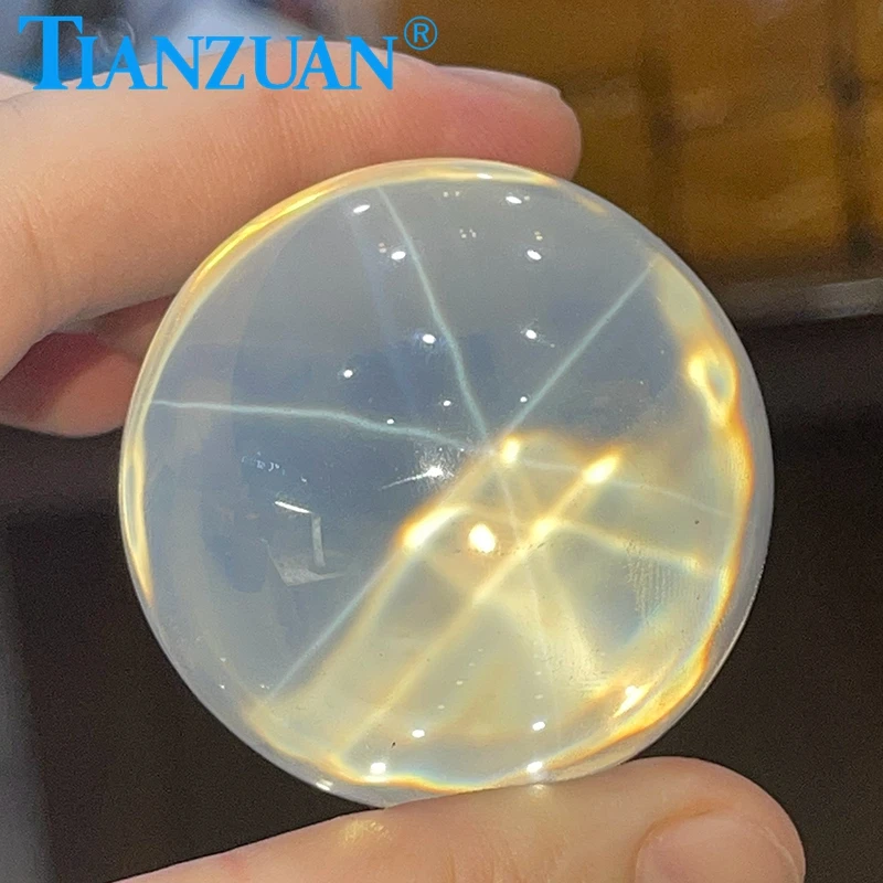 

Hot Sale 48mm ball shape Synthetic White Color Star Sapphires Gems Corundum Stone Loose Stone For Jewelry Making