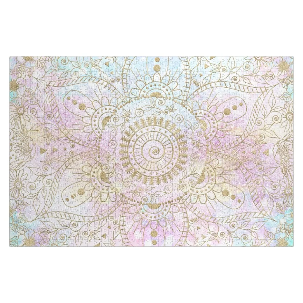 Elegant Gold Mandala Holographic Jigsaw Puzzle Baby Toy Custom With Photo Personalized Gift Ideas Puzzle