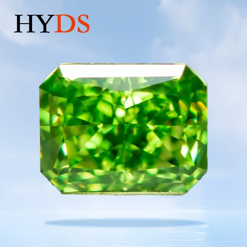 

Cubic Zirconia Green Color Crushed Ice Cut Rectangle Shape Charms Beads for DIY Jewelry Making Earrings Materials No Certificate