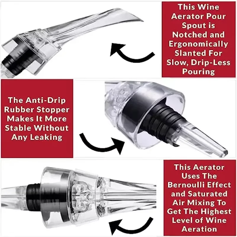 1 قطعة من أداة تهوية النبيذ ال - مراجعة Wine Aerator Pour وسعره