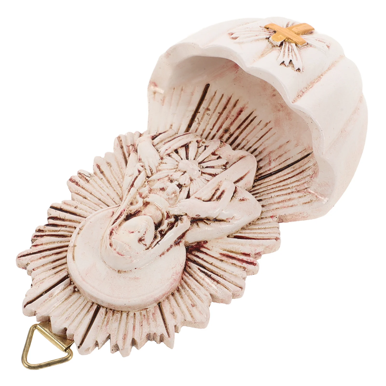 

Resin Holy Water Font for Wall Hanging Church Entrance Catholic Indoor Decor Faith Inspired Spiritual Home Decoration