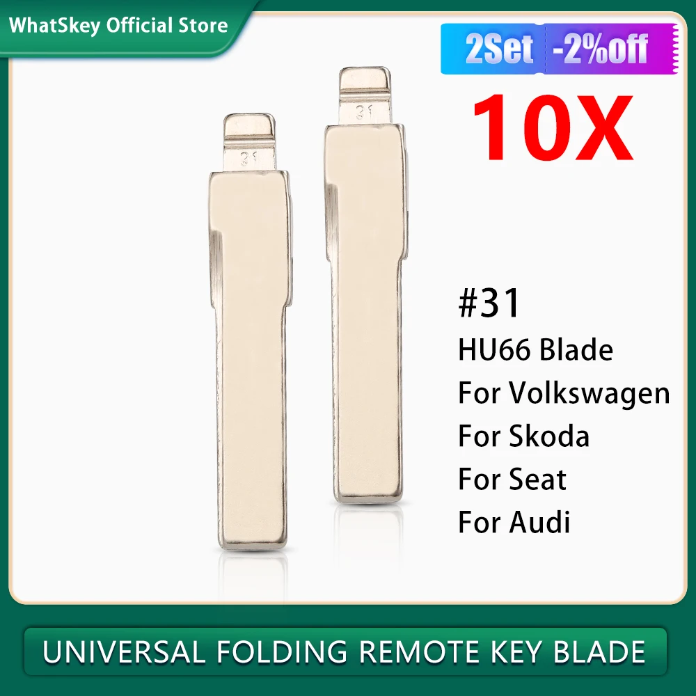 10P/Lot No.31 KD Key Blade HU66 Uncut Flip Car Key #31 Blade For Volkswagen/Skoda VW Passat Bora Polo Tiguan Golf KD900 Machine