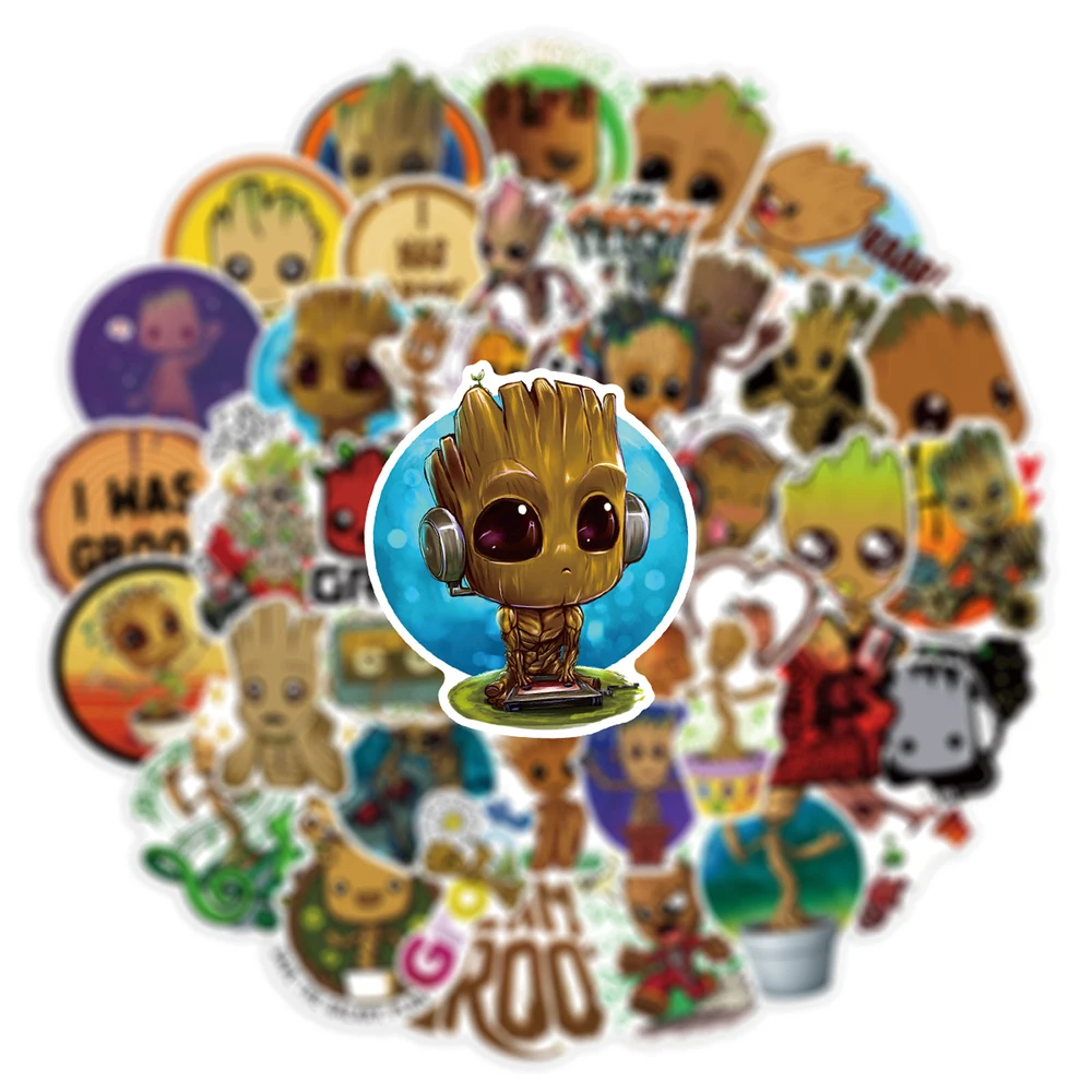 10/30/50PCS Disney Cute Groot Stickers Guardians of the Galaxy Cartoon Decals DIY Motorcycle Notebook Phone Guitar Car Kids Toy