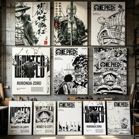One Piece Anime Poster Luffy Zoro The Oda Wanted Canvas Print Anime Wall Art Home Decor Game Living Room Kids Bedroom Manga Gift