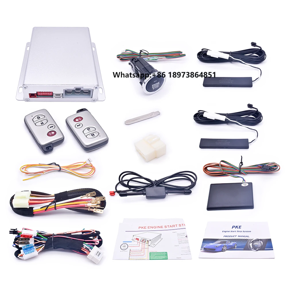 

Remote Start Keyless Entry System Push Button Engine Start Stop Remote Starter PKE Car Alarm with Car Key
