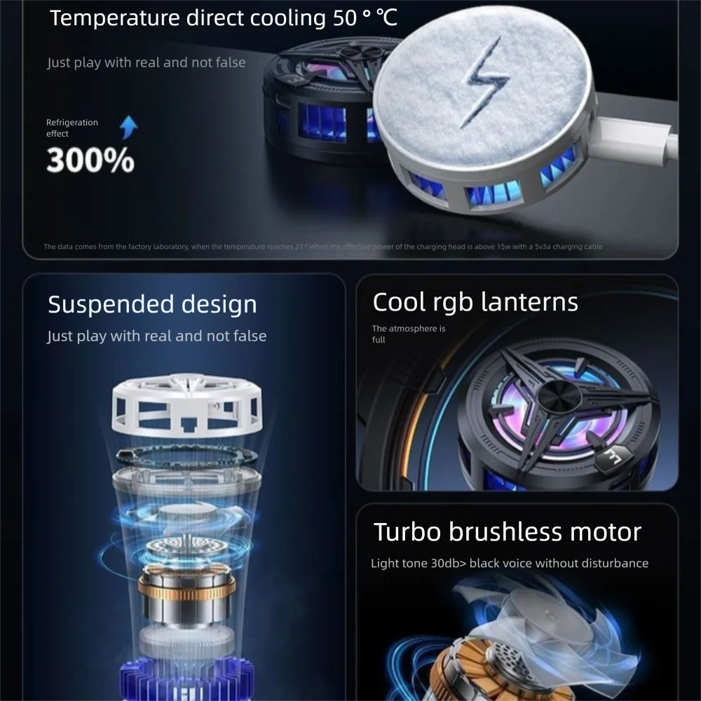 2025 New SR02 Pro Mobile Phone Radiator 2-in-1 Lightweight Mobile Phone Cooling Kit High-Performance Top Version Cooling Fan
