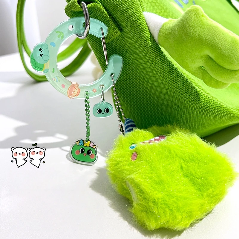 INS نمط لطيف الحيوانات الصغيرة تسلق زر حلقة تسلق سلسلة مفاتيح مصنوعة من الأكريليك قلادة على ظهره تخزين سلسلة المفاتيح الزخرفية مشبك