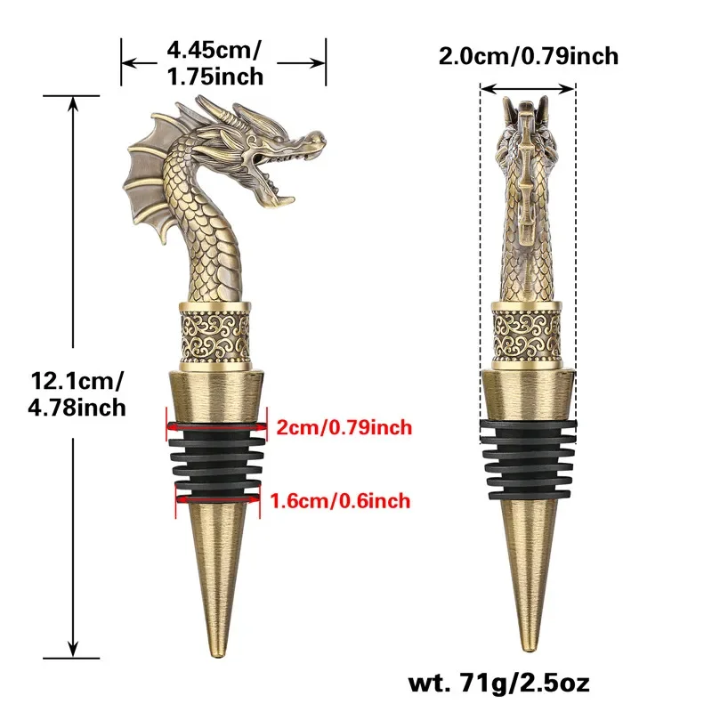Пробка для вина в форме головы дракона, металлические пробки для бутылок для шампанского, герметик, аксессуар для бара для свадебной вечеринки, клуба