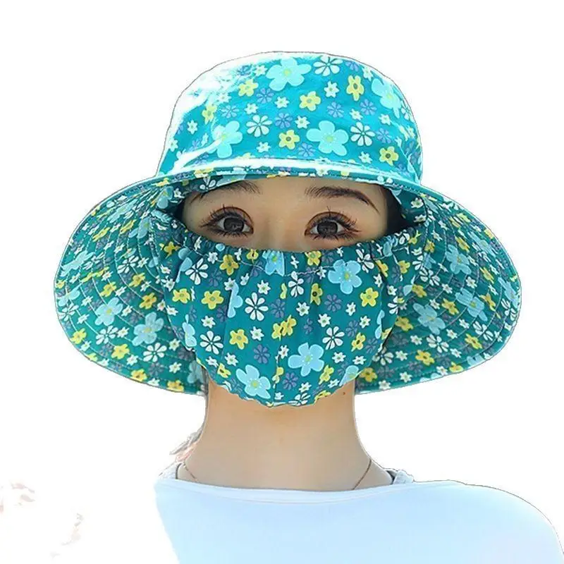 1 Stück Sommer-Damenhut im ländlichen Stil mit Blumenmuster, Maske und modischem Fischerhut – Detail 5