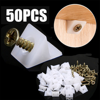 50/100pcs Furniture Chest Drawer Bottom Repair Fixing  Mending Wedges Drawer Angle Code Bracket Fastener with Screws