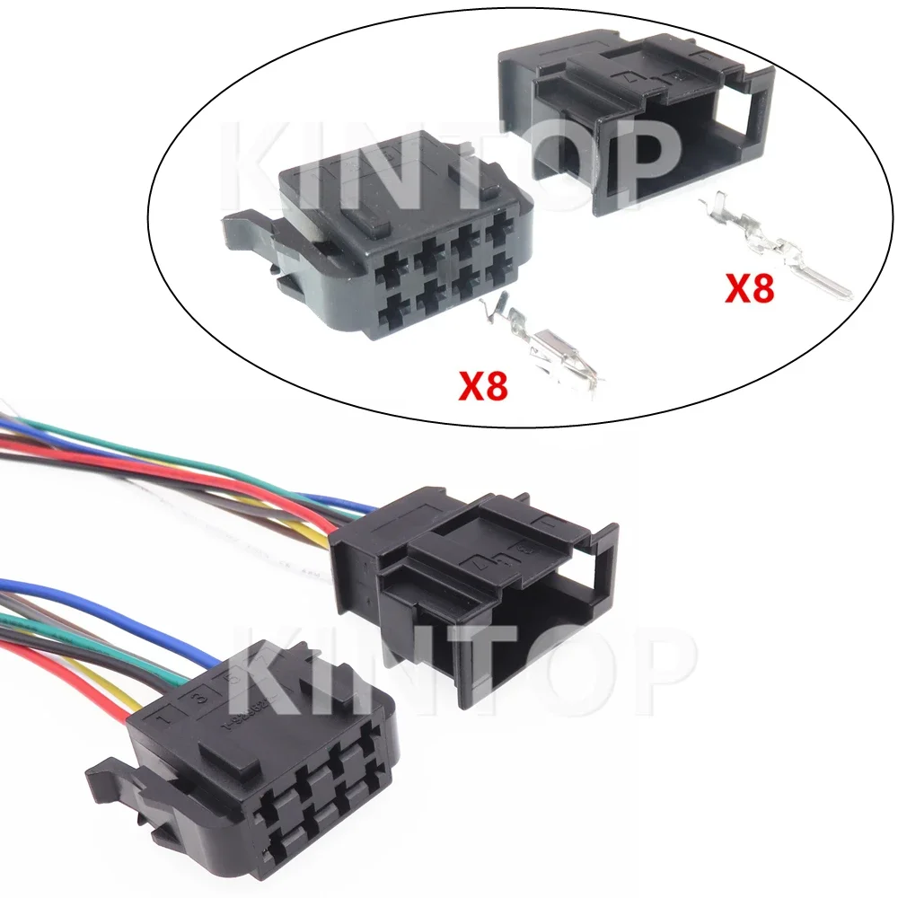 1 conjunto de montagem CA de conector não selado de carro de 8 pinos para VW 191972734 191972724   Soquete de encaixe fêmea masculino automático com fios