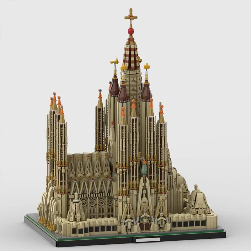 10328 Teile Mittelalterliche Barcelona Sagrada Familia Katholische Kirche Architekturmodell Modulare Gebäude-Bausteine Sammelspielzeug Geschenk für Erwachsene