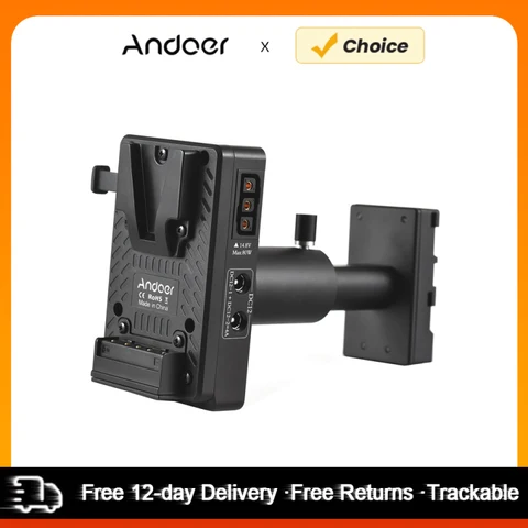 Andoer v-lock v montagem placa de bateria para BP-U manequim adaptador de bateria com haste ajustável substituição para baterias BP-U30 BP-U98
