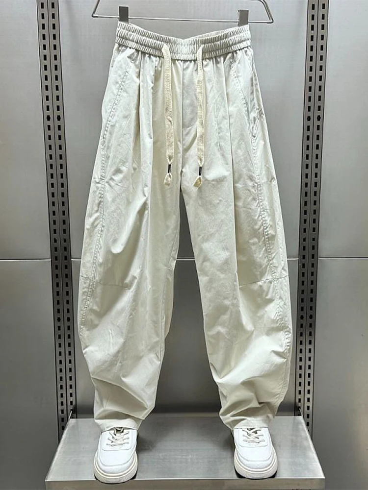 

Широкие брюки-карго больших размеров (до 300 фунтов), повседневные, летние, свободного кроя, с завязками, универсальный дизайн