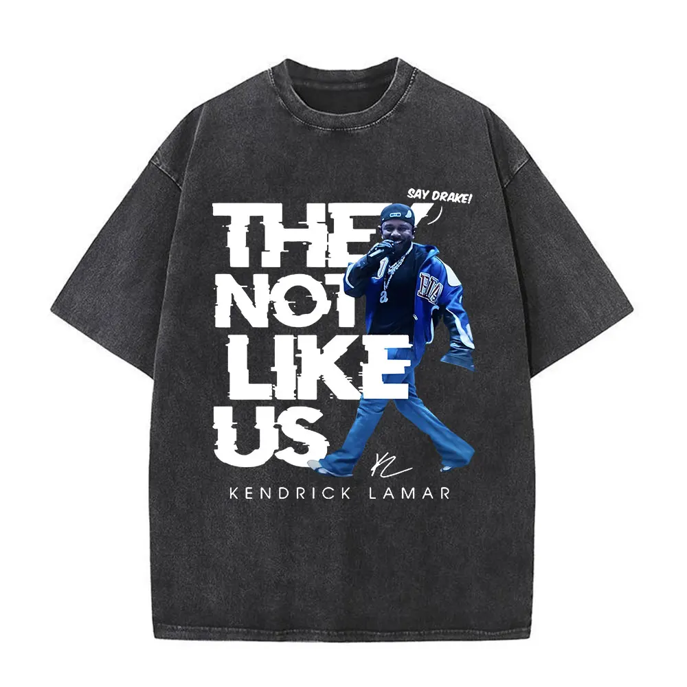 Washed Vintage Rapper Kendrick Lamar Album Merch T-shirts Men's Clothing Hip Hop Retro Oversized T-shirt Fashion Trend Tee Shirt image 6