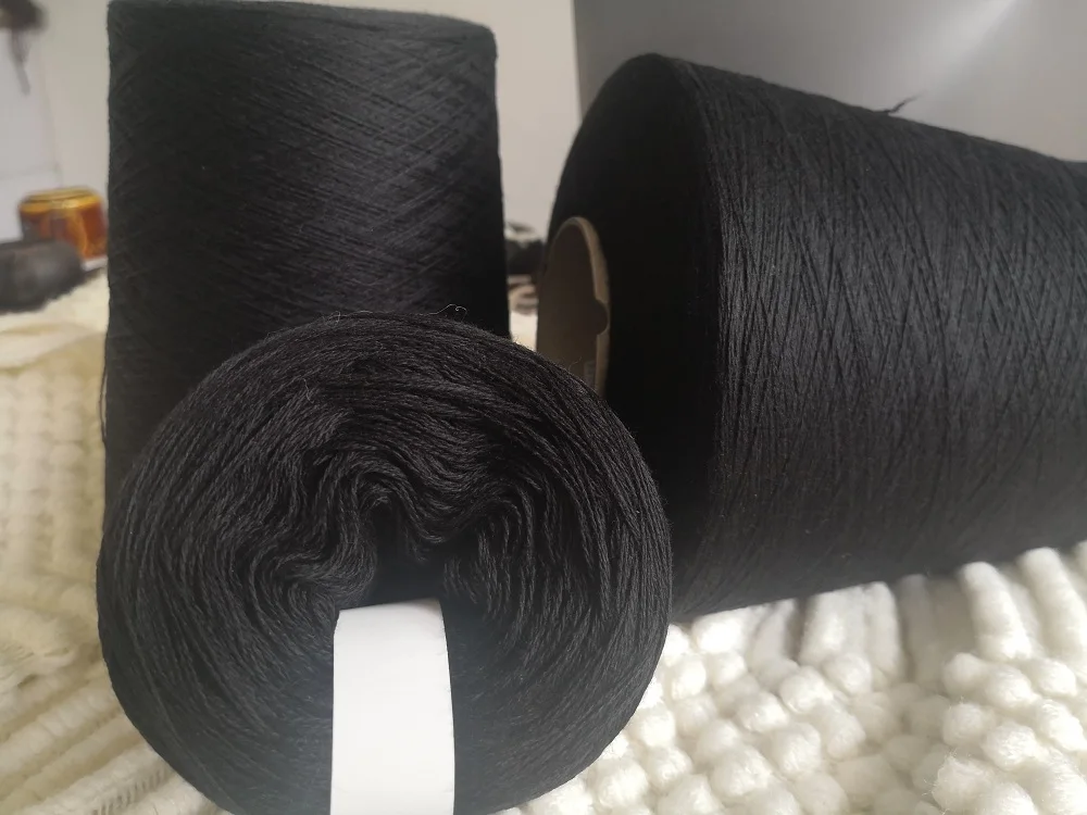 500g/Ball 100%Merino Wool Yarn for Knitting Soft Italian Lanas DIY Crochet Threads Scarf Sweater Socks Yarn  Black Yarn