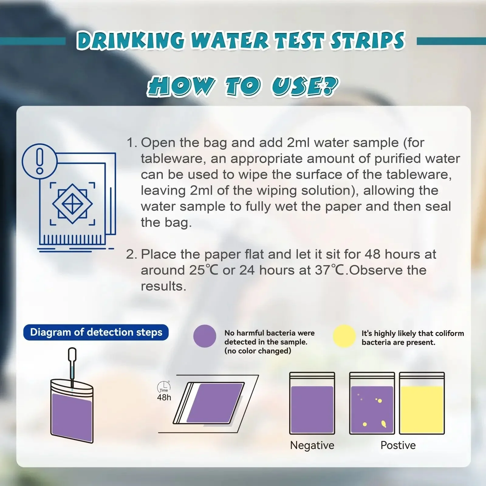 YAGO 20 in 1 Water Test Strips Drinking Water Test Kit for Home E. Coli Lead pH Hardness Heavy Metals Aquarium Pool Tester view 4