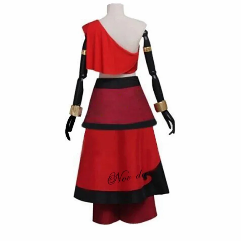 QQ78요청7애니메이션 아바타 마지막 Airbender Katara 코스프레 의상 여성 카니발 할로윈 파티 멋진 드레스 가발