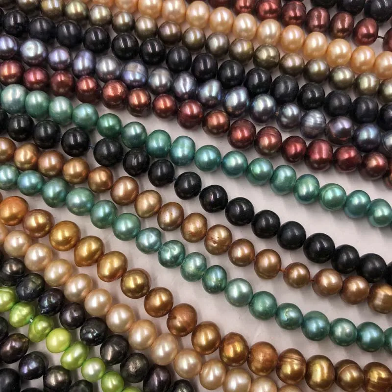 ELEISPL JEWELRY 20 Strands 6-7mm Near Round Potato Mixed Real Pearls #22010331-8