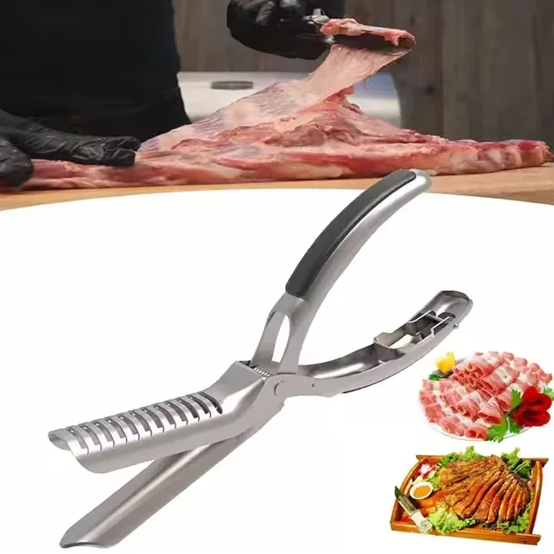 

Инструмент для обрезки ребер, мембранная овощечистка, руководство по удалению, приготовление барбекю, гриль из нержавеющей стали, посуда для приготовления пищи на открытом воздухе, горячий предмет