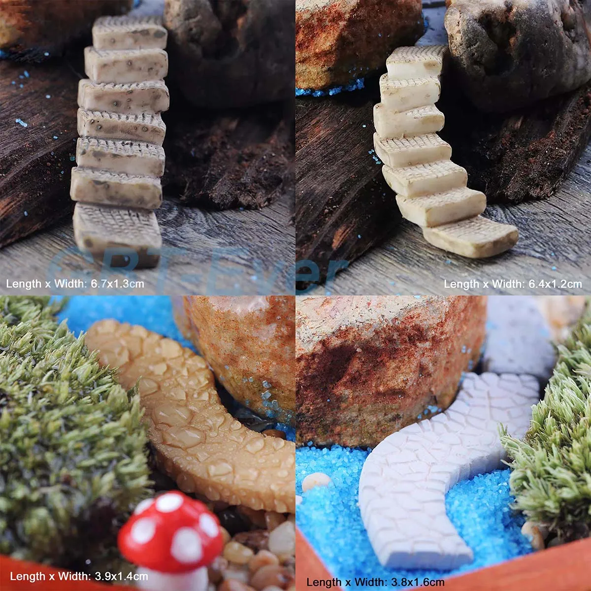 

2Pcs Simulated Stone Step Path Stair Miniature Fairy Garden Home House Decor Mini Craft Micro Landscaping Decor DIY Accessories