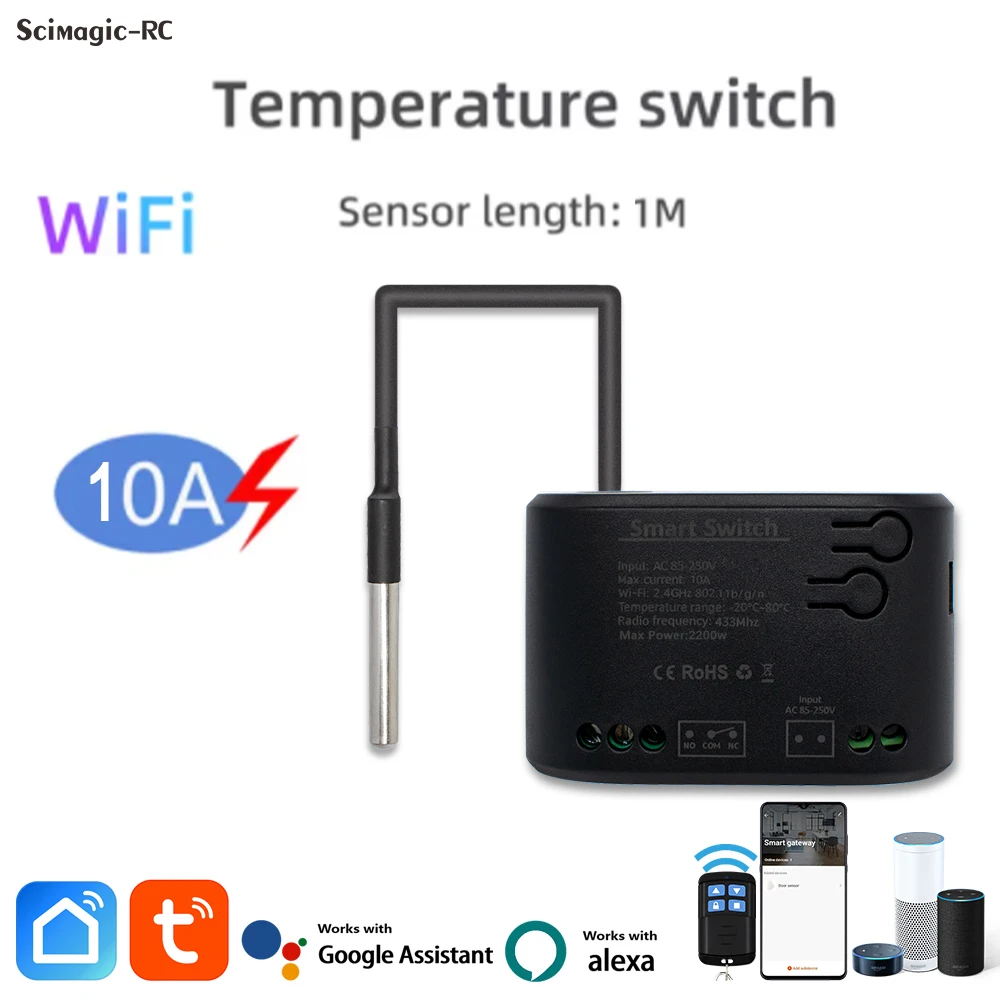 

Smart Temperature Switch Tuya Wifi With Energy Real-time Monitor Thermostat Intelligent Temperature Switch Work With Alexa