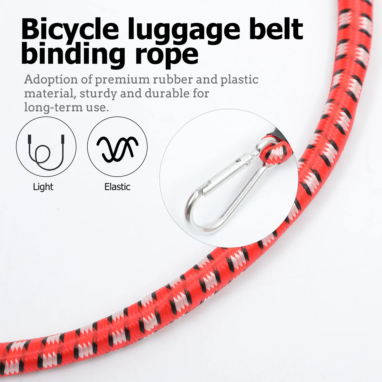 

4Pcs Elastic Strap Bind Rope Heavy Duty Outdoor Camping Riding Cargo Fastening Bungee Cord with Hooks for Bike Motorcycle
