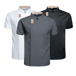 Chef Jacket for Men Women Short Sleeve Cook Shirt Bakery Restaurant Waiter Uniform Tops Hotel Kitchen Clothes Catering Workwear