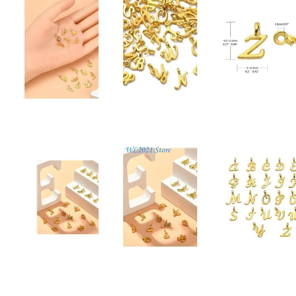 

G5GC 2 Set Charm Letter Pendant A-Z Initial Letter Alloy Charm Ornaments