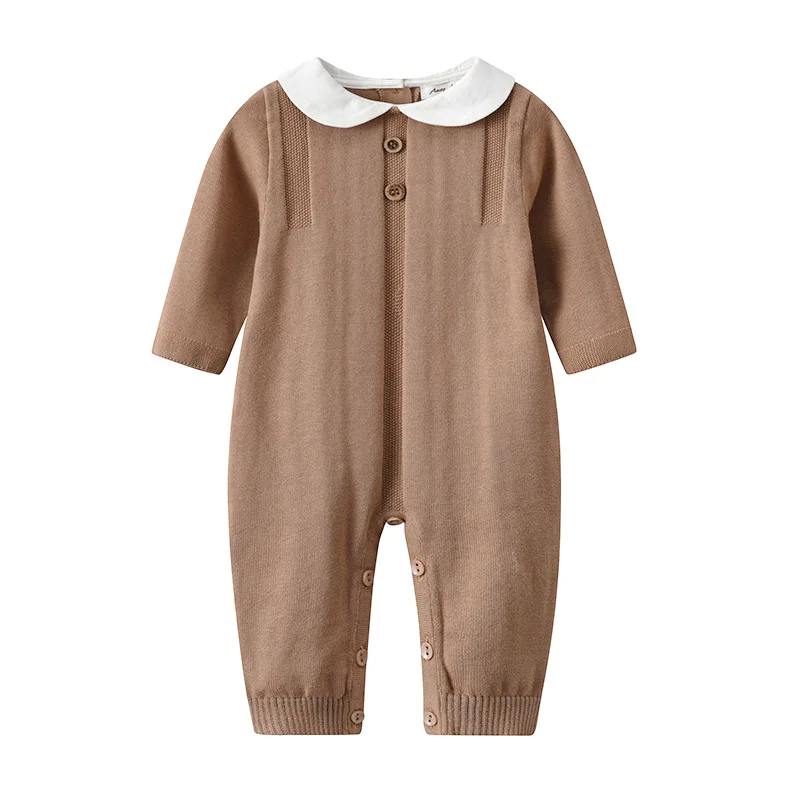 Baby Rompers Autumn Turtle Neck Long Sleeve Newborn Infant Kids Boys Cotton Knitted Jumpsuits Outfit Winter Toddler Kids Clothes