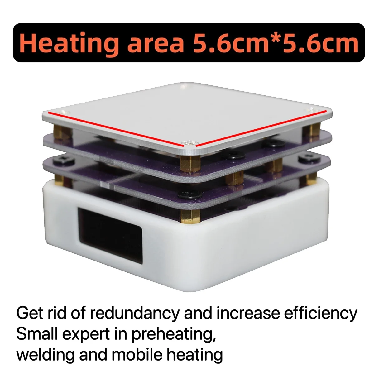 PD 65W Mini Hot Plate Preheater LED Display PCB Board Soldering Heating Plate Preheating Platform Repair Tools-B