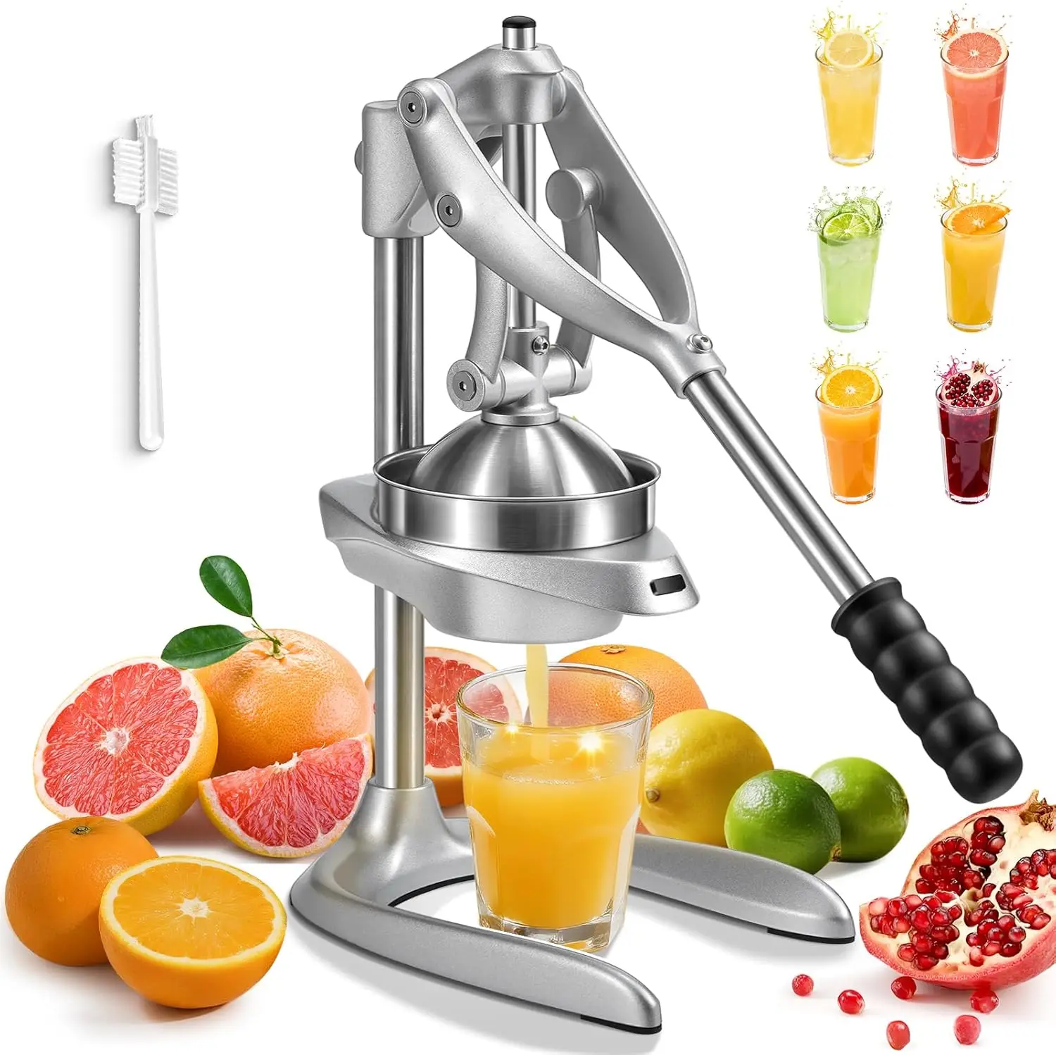

Stainless Steel Manual Citrus Juicer for Oranges Lemons Grapefruits, Easy to Use and Clean, Durable Hand Press