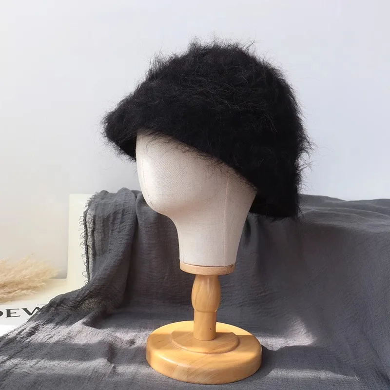 New Women's Winter Alpaca Hair Bucket Hat Fluffy Solid Color Versatile Basin Hat Plush Warm Fisherman Caps Furry Panama Sun Hat