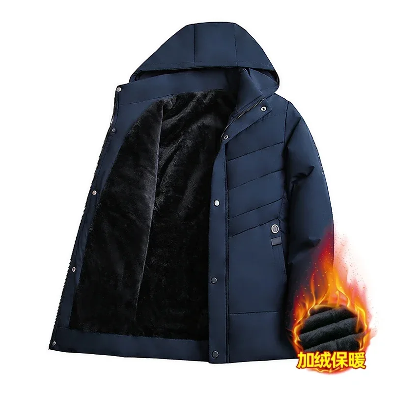 Autumn Winter Windproof Parkas Men Warm Thick Fleece Jackets Coats Mens Casual Outerwear Classic Jackets Parkas Male Plus Size