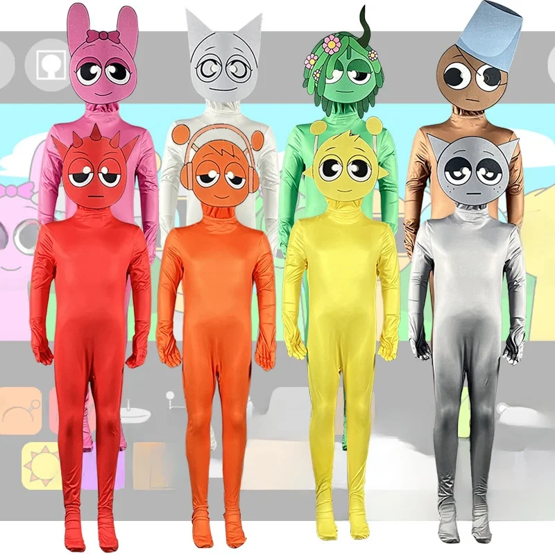 Sprunki loween زي صندوق إيقاع الأطفال مرحلة الأداء دعوى قطعة واحدة دعوى Duxini ألياف البوليستر 00%