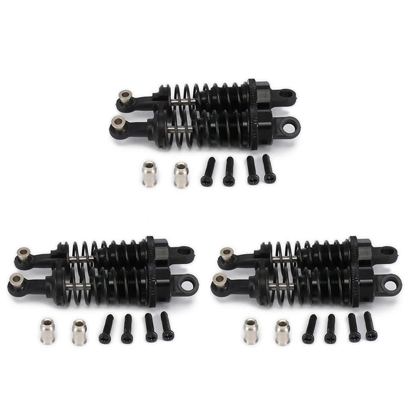 6 Pcs Oil Adjustable 65Mm Shock Absorber Damper For Rc Car 1/18 Wltoys A959 A969 A979 Hpi Hsp Traxxas Losi Tamiya,Black